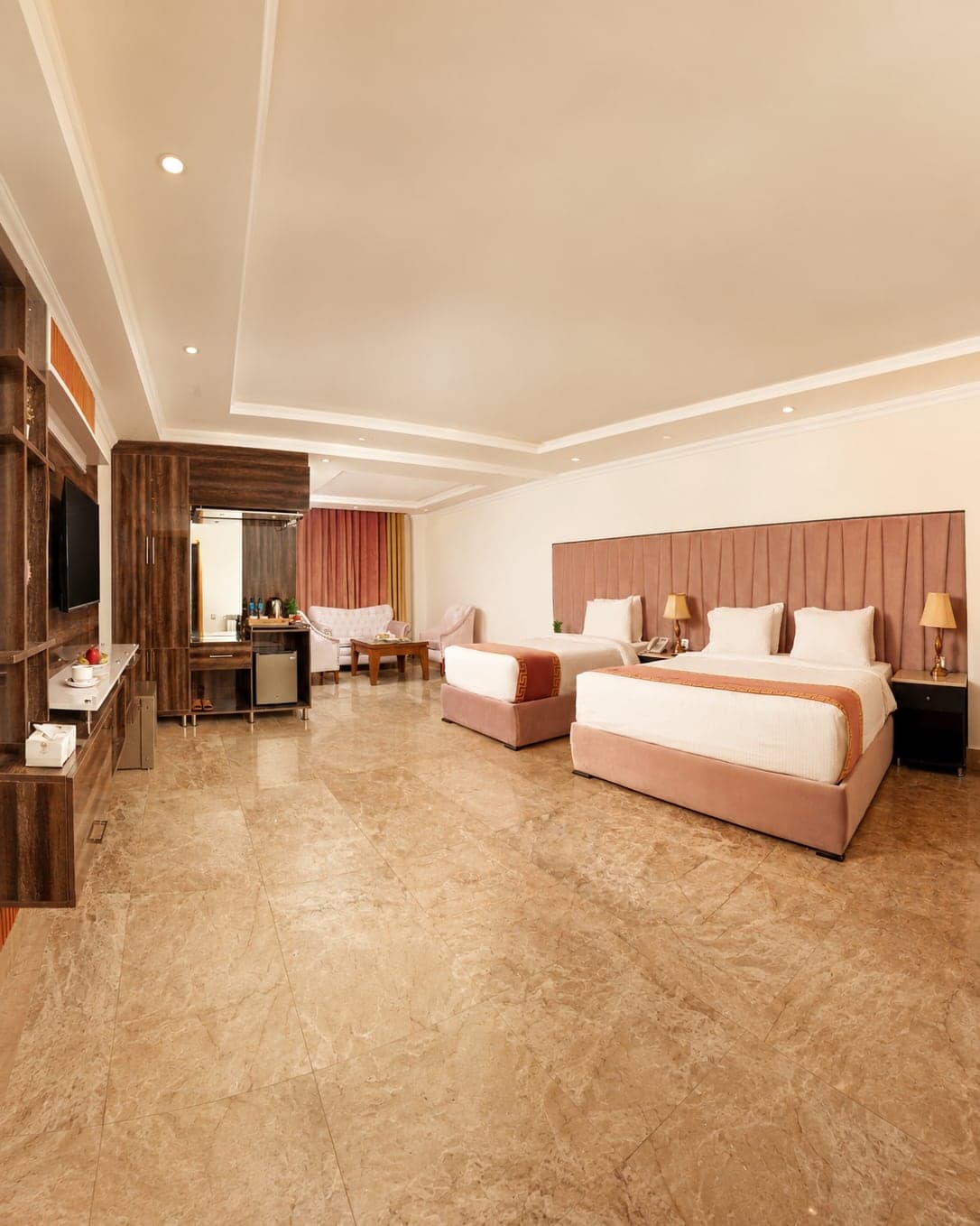 A twin-bed room at Faletti’s Grand Murree